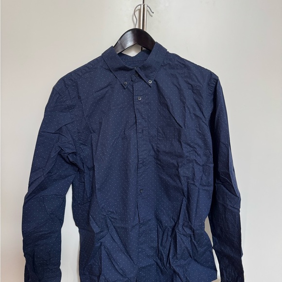 Uniqlo Other - Uniqlo Men's Dark Blue Shirt with White Dots